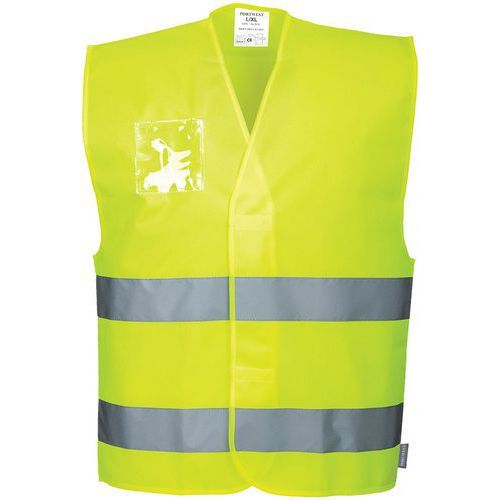 GILET HAUTE-VISIBILITÉ AVEC PORTE-BADGE C475 JAUNE L - PORTWEST