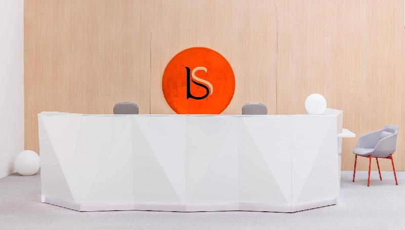 Grande banque d'accueil lumineuse Alpa - MDD - Gris brillant, Droite_0