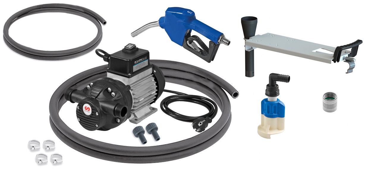 Kit de pompe AdBlue 230V fût/IBC - FLEX 4M - P. AUTO - ASPI 1M+CDS - Réf 560 303 - Série Solura avec support métallique_0