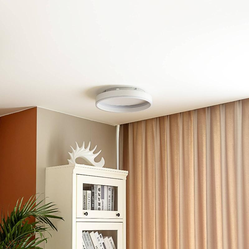 LINDBY PLAFONNIER LED YASMEN, BLANC, MÉTAL, 3-STEP-DIM