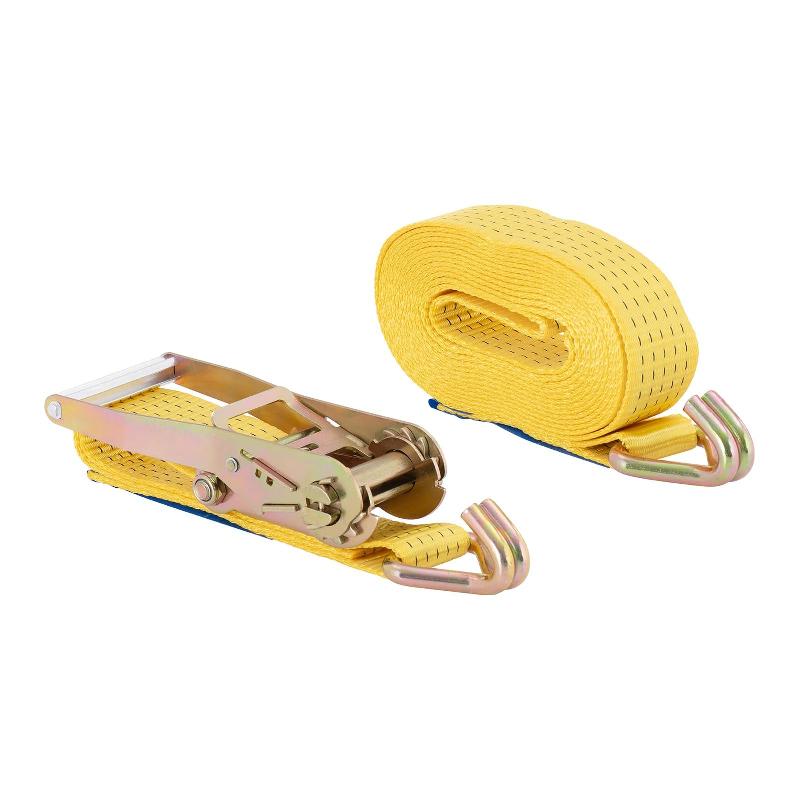 Lot de 10 sangles à cliquet d'arrimage de chargement 6 m (5,5 m sangle ajustable + 0,5 m sangle fixe) - résistantes jusqu'à 5 000 daN - crochets en A - MSW 14_0005650_0