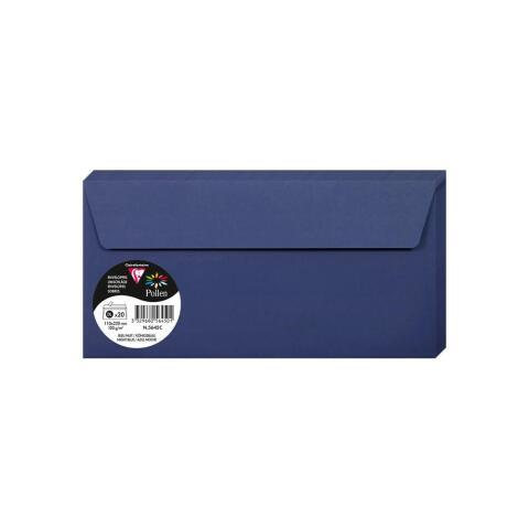 LOT DE 2 - PAQUET DE 20 ENVELOPPES POLLEN 110X220MM 120G/M2 - BLEU NUIT
