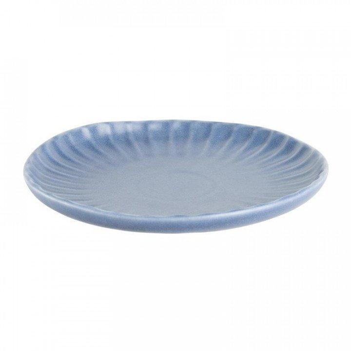 Lot de 6 assiettes rondes plates (Ø)205 mm, en porcelaine bleue, CORALLITE_0