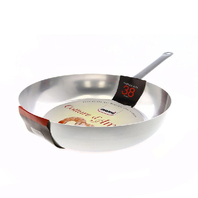 Mamù Sauteuse à pâtes en aluminium blanc avec grande poignée en fer, usage professionnel (horeca, domestique), 38 cm COTDAPADATXXXX38 - argenté a_0