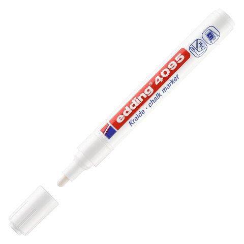 MARQUEUR EFFAÇABLE CRAIE EDDING E4095 POINTE OGIVE MOYENNE DE 2 À 3 MM BLANC