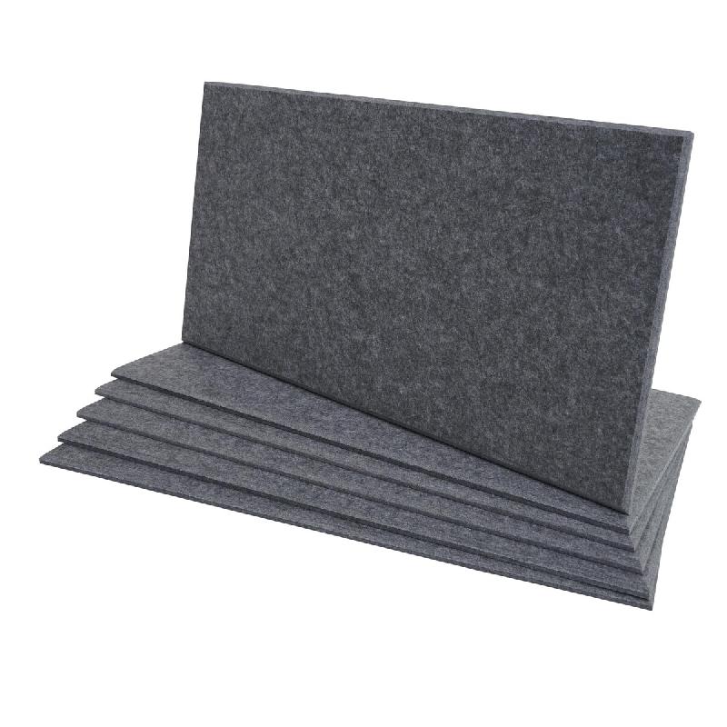 Mendler Lot de 6 panneaux muraux acoustiques HWC-L52, panneaux muraux acoustiques, insonorisant 1qm surface 60x30cm ~ gris - gris textile 99576_0