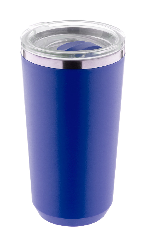 Mug thermos - isotherme en acier inoxydable à double paroi - 500 ml - couleur bleu_0