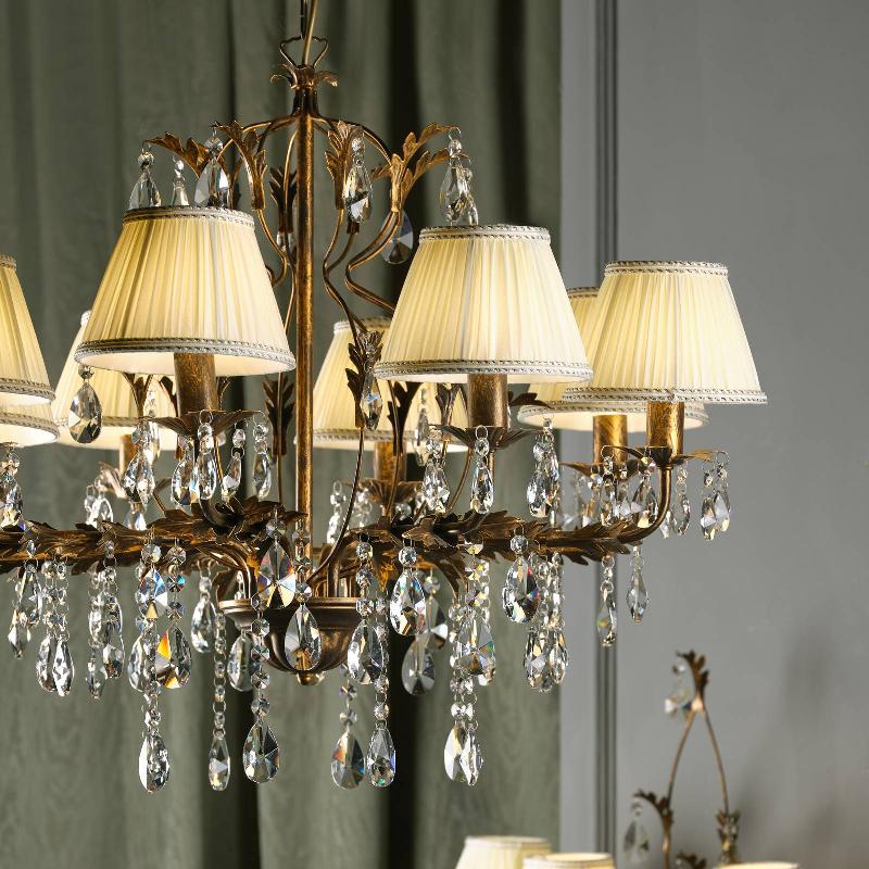 ONLI LUSTRE KAREN À 8 LAMPES BRONZE