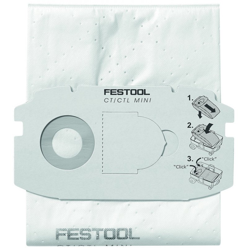 SAC FILTRE SELFCLEAN POUR ASPIRATEUR FIS-CTL MIDI 5 PIÈCES - FESTOOL - 498411
