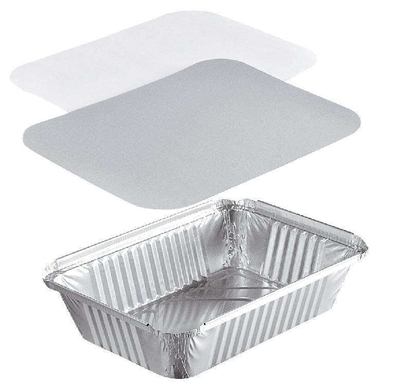 Plat Aluminium Pro NOVATRAY 1070ml (218x155mm) + Couvercle - Format Familial & Traiteur - Lot de 400 - KB1070RS_0