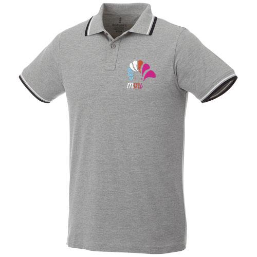Polo tipping manches courtes homme Fairfield 38102963 - col et poignets en côte tricot plat avec détails contrastés_0