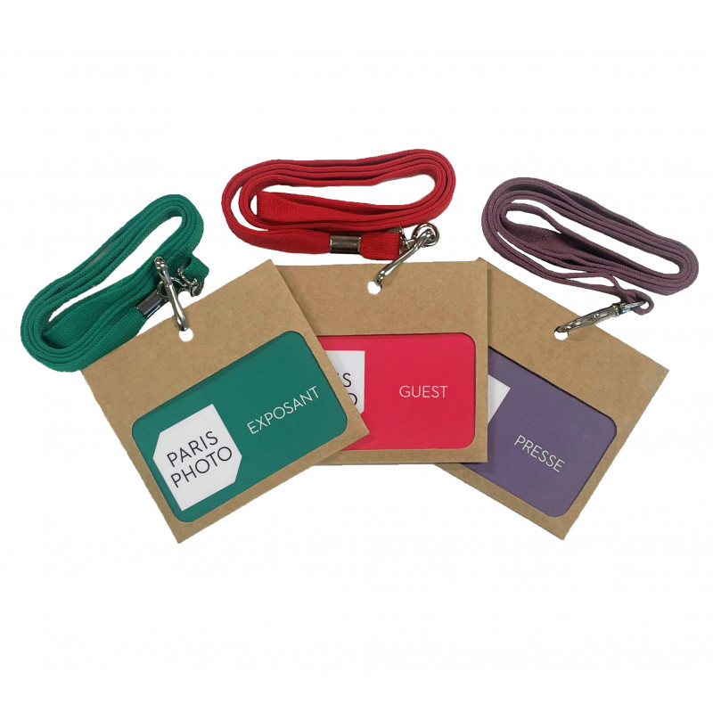 Porte-badge  naturel et recyclable  en carton horizontal - Reference : IDS36H-KRAFT_0