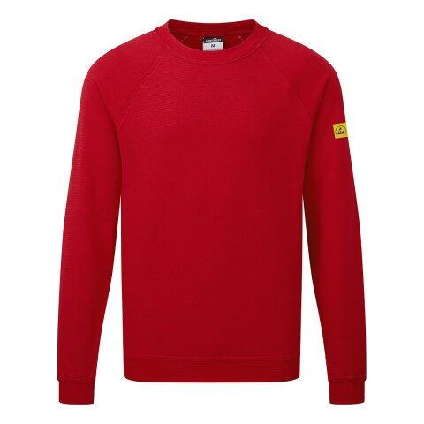 PORTWEST AS24 SWEAT SHIRT ANTI STATIQUE ESD ROUGE FONCÉ - TAILLE M