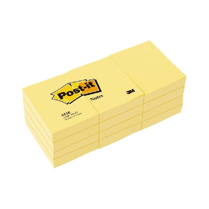 POST-IT® NOTES REPOSITIONNABLES UNI - 38 X 51 MM - COULEUR JAUNE (PRIX À L'UNITÉ)