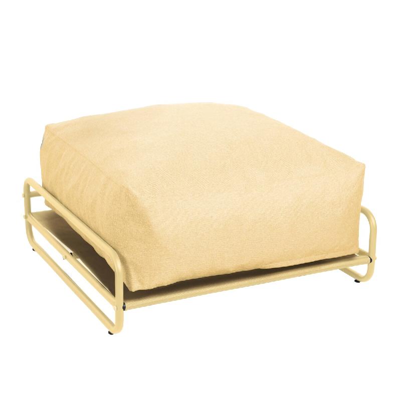 Pouf pour salon de jardin modulable avec structure jaune clair - jaune polyester 115367_0