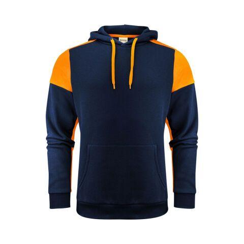 PRINTER PRIME PRIME SWEATSHIRT CAPUCHE UNISEX MARINE/ORANGE FLUO - TAILLE L