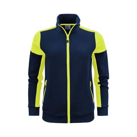 PRINTER PRIME PRIME SWEATSHIRT FULLZIP FEMMES MARINE/JAUNE FLUO - TAILLE XS