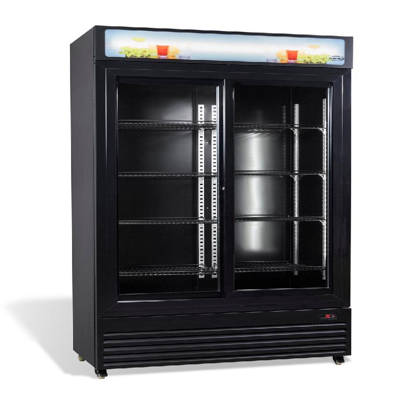 Réfrigérateur professionnel Noir avec portes coulissantes en verres Combisteel -  7455.1398 - noir 7455.1398_0