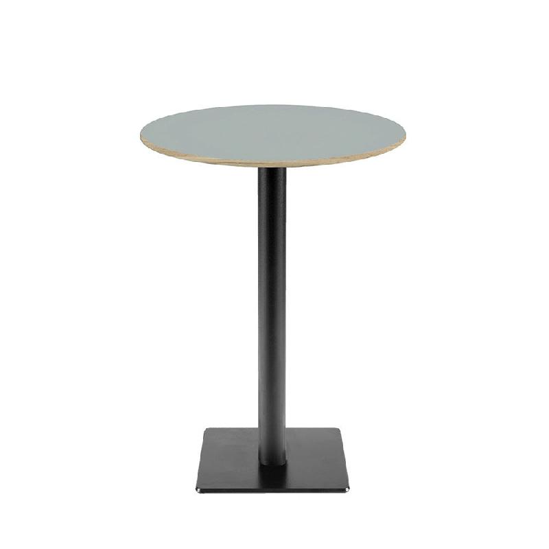 RestooTab - Mange-debout Milan T Ø50cm gris medio chants couleur bois - gris fonte TB-MITFF-R50M-GR.MED-BOI_0