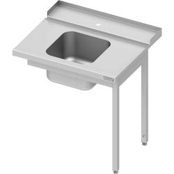 Romux® - Table d'entrée gauche avec 1 bac 1000x750x880 mm | Table d'entrée pour lave-vaisselle à capot 1 mm d'épaisseur_0