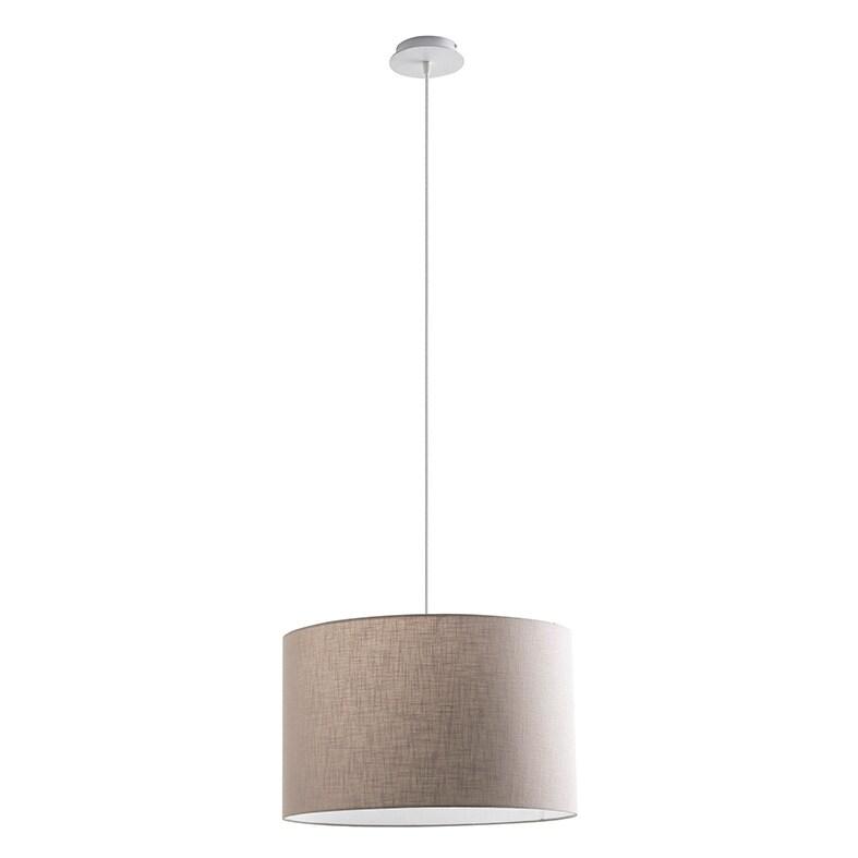 ROSSINI ILLUMINAZIONE Suspension Rossini Avec Abat-Jour Cylindrique Ivoire - Structure En Métal Blanc - Douille E27, Puissance 75W, Ip20, Ø 48 X 30_0