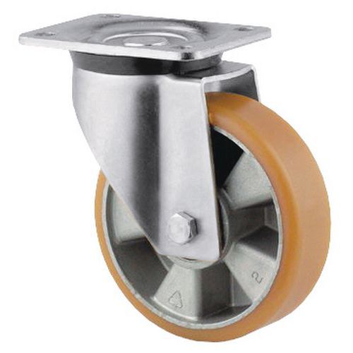 ROUE PIVOTANTE POLYURÉTHANE FORCE:300 KG H HT:164 MM - TENTE