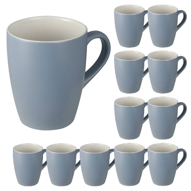 San Ignacio - Set de 12 tasses 340ml en porcelaine 8,3x5,7x10,2cm - Noia - bleu porcelaine PK10148_0