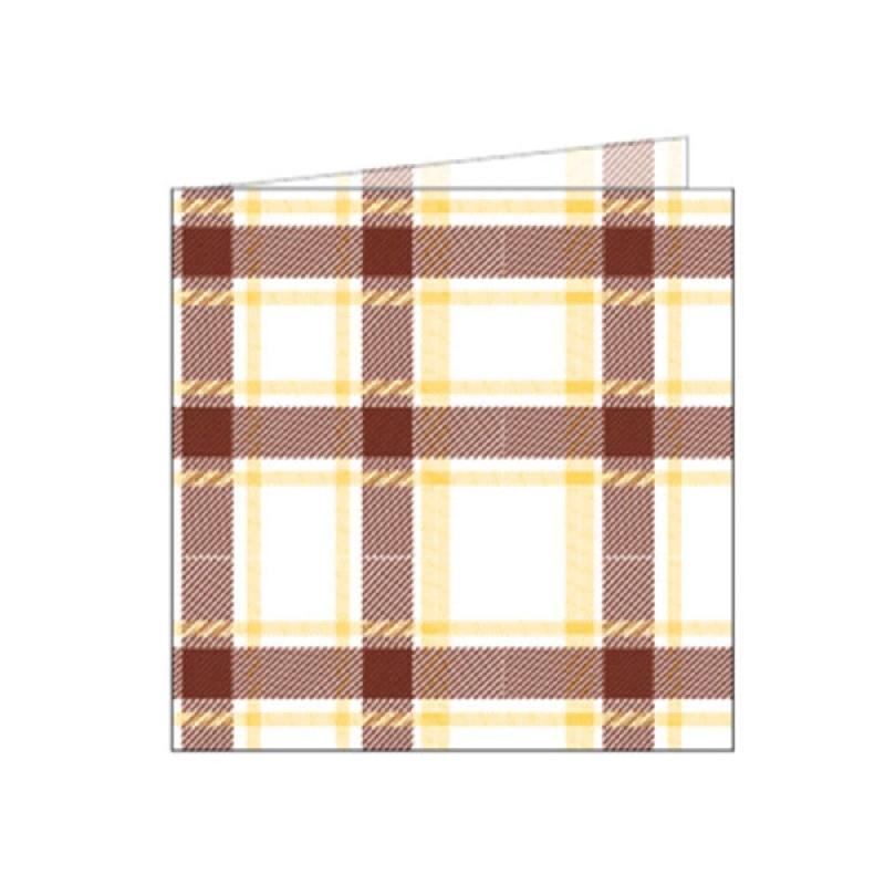 Serviette intissé écossais marron effet tissu 40x40cm - par 600_0