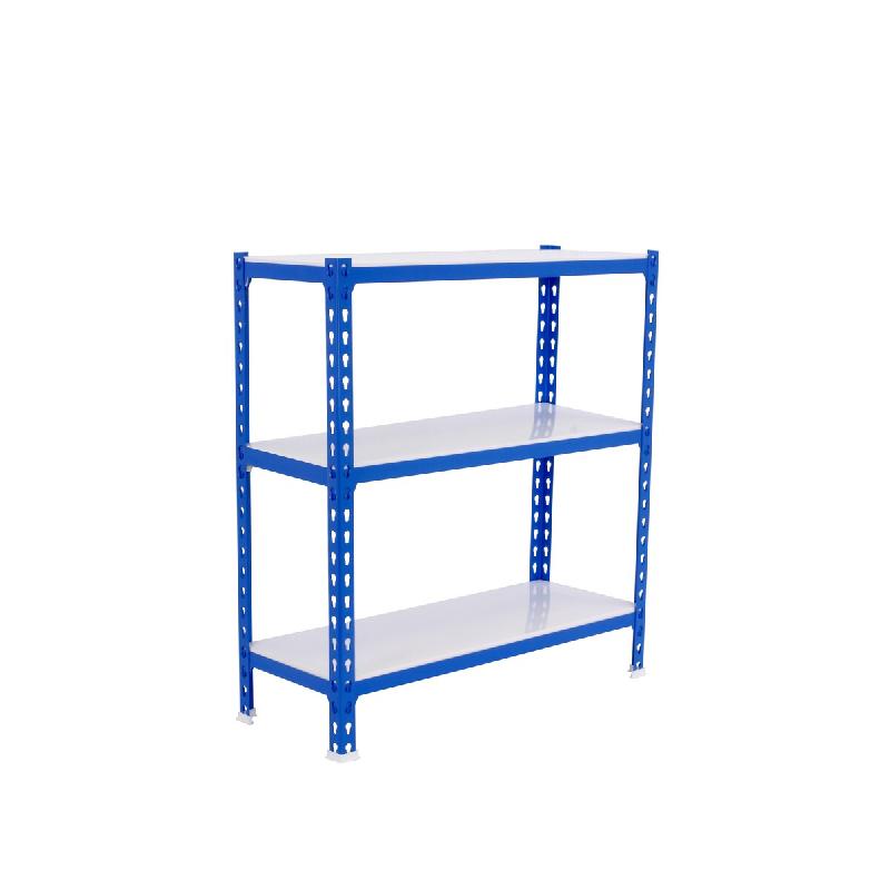 SimonRack Rayonnage métallique, 900x1200x300 mm, 3 niveaux, tablette métallique, 200 kg au point de flexion, Bleu/Blanc - Simonclick - métal 842543_0