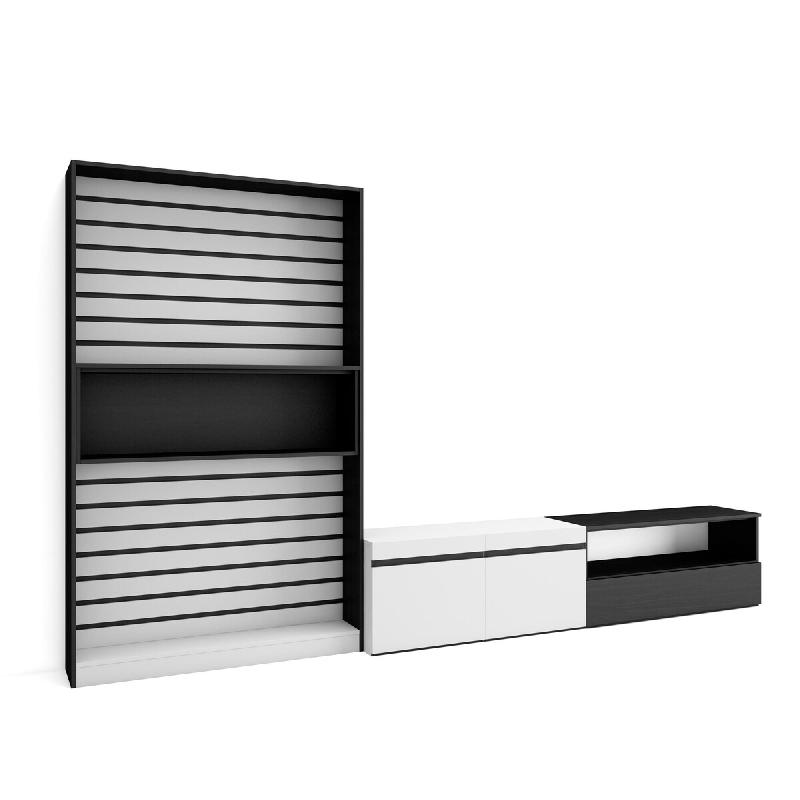 SKRAUT HOME Ensemble Meuble TV, 310x186x35cm, Pour les TV jusqu'à 80