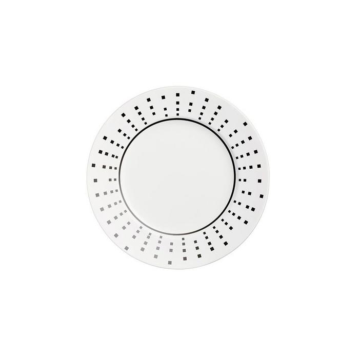 SOUS TASSE À CAFÉ RONDE 12,5CM EN PORCELAINE MOTIFS CARRÉS NOIRS - CHEF & SOMMELIER - SATINIQUE BLACK