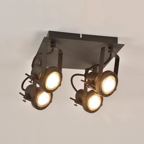 SPOT CARRÉE 4 LUMIÈRES MÉTAL STYLE CONTEMPORAIN NOIR - COREP