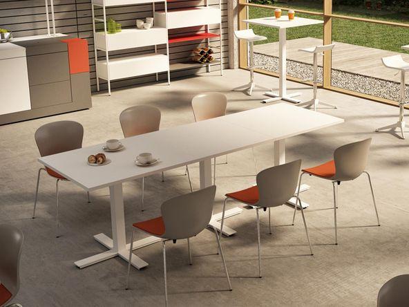 Table de cafétéria bois blanc pas cher_0