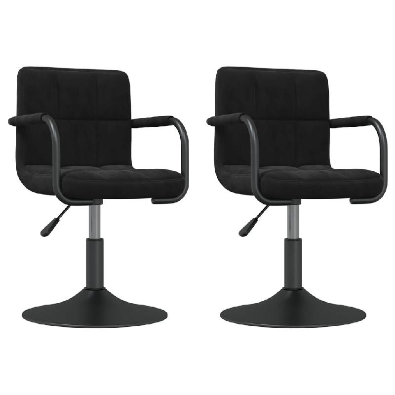 VidaXL Chaises pivotantes à manger lot de 2 noir velours Modèle Atlas Pure - 334614_0
