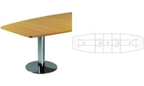 Table de conférence Wellemöbel Contact - 5.200mm - Poire/Chrom - 16 à 18 personnes - Forme bateau_0