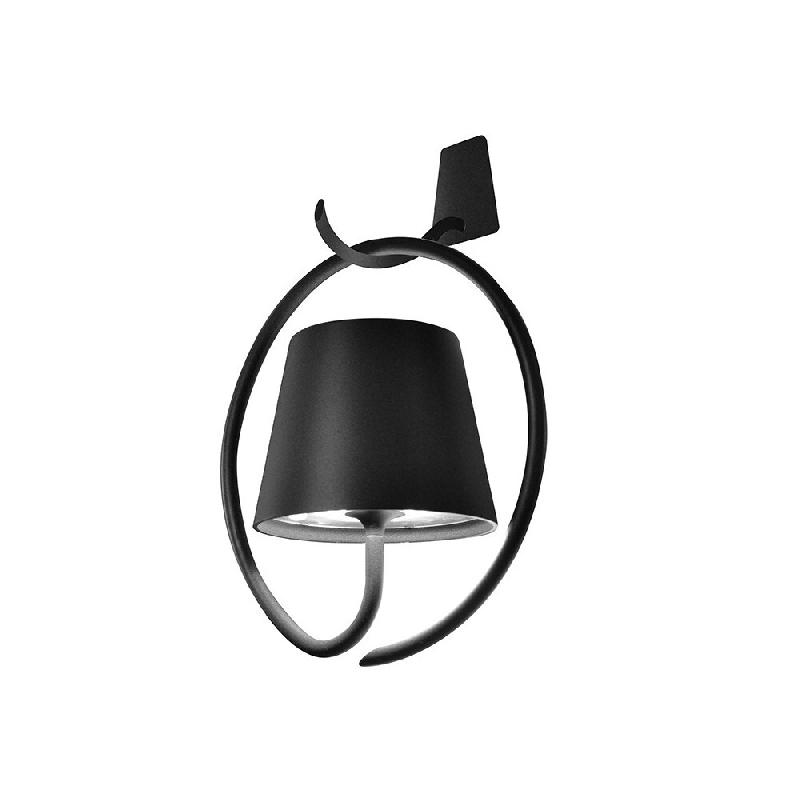 Zafferano Applique Led Avec Crochet Poldina Gris Foncé Rechargeable Et Dimmable Avec Batterie Jusqu'À 12 Heures - gris 8056300197096_0