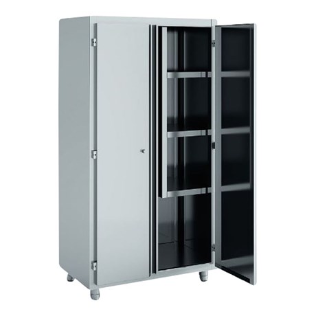 ARMOIRE D'ENTRETIEN INOX PORTES BATTANTES APL-100