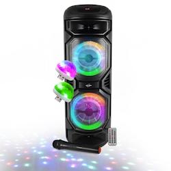 BM Sonic Enceinte SONO DJ BASS sur batterie Lumineuse 800W - Bluetooth, USB, Microphone sans fil, Réglage BASS, 2 Mini Lumières LED - 3666638035523_0