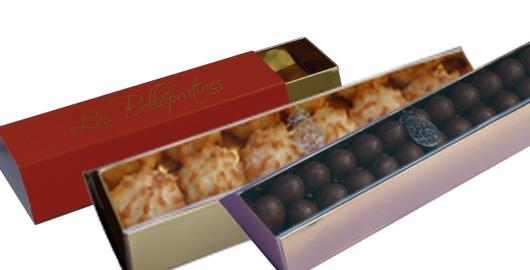 Boîte chocolat trapèze - extérieur vernis - intérieur pelliculé or - 17 coloris - marquage dès 60 unités_0