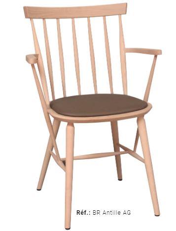 Bridge Antille - Chaise de restaurant avec assise standard - Hauteur 84 cm, largeur 60 cm, poids 5,3 kg_0