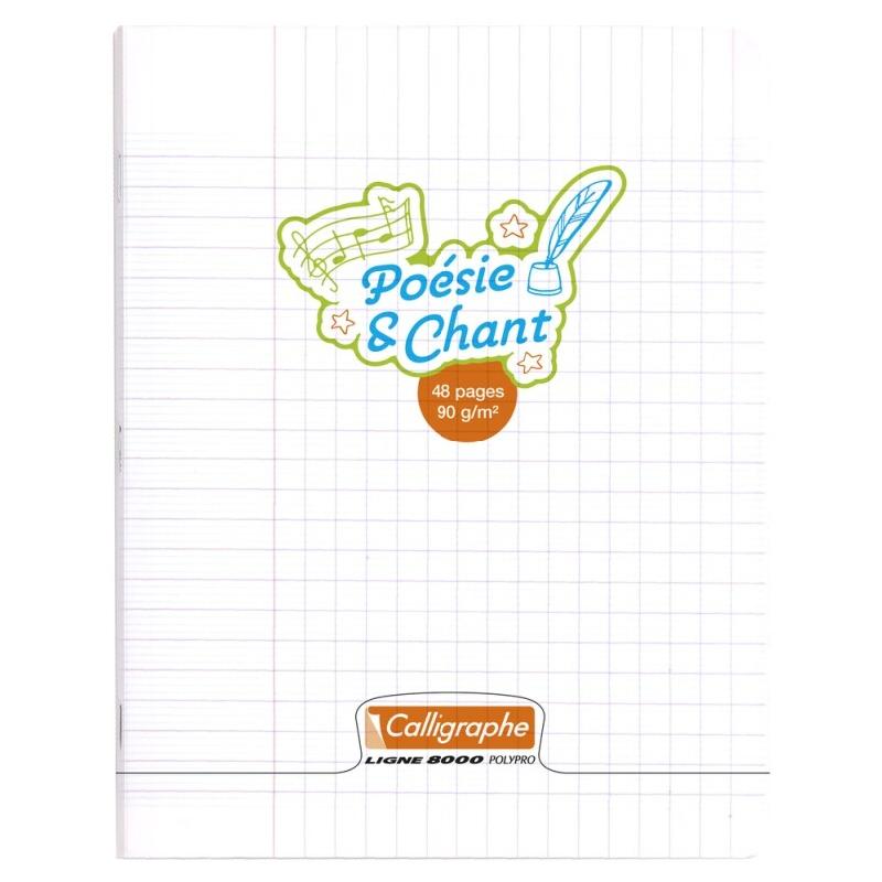 Calligraphe Lot de 10 Cahier Poésie Ligne 8000 17x22, 48p./24 feuilles 90 g/m² piquées, couv. PP incolore, r/v° Séyès / uni - 3210330181202_0