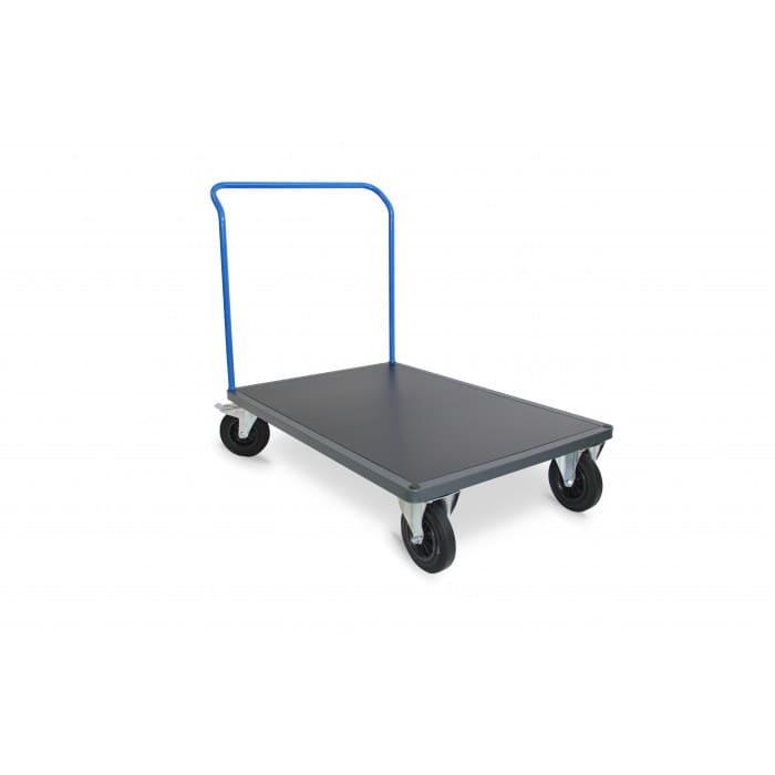 Chariot dossier nu - 2 roues fixes et 2 pivotantes avec frein - Capacité 300 kg_0
