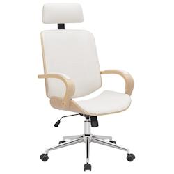 CLP Fauteuil de bureau Dayton en Similicuir Ajustable et pivotant Nature / Blanc - blanc polyester 318601_0