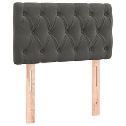 Décoshop26 - Tête de lit accessoire couchage chambre à coucher meuble capitonné 80 x 7 x 78/88 cm tissu velours gris foncé TDL0203171 - gris 3000_0