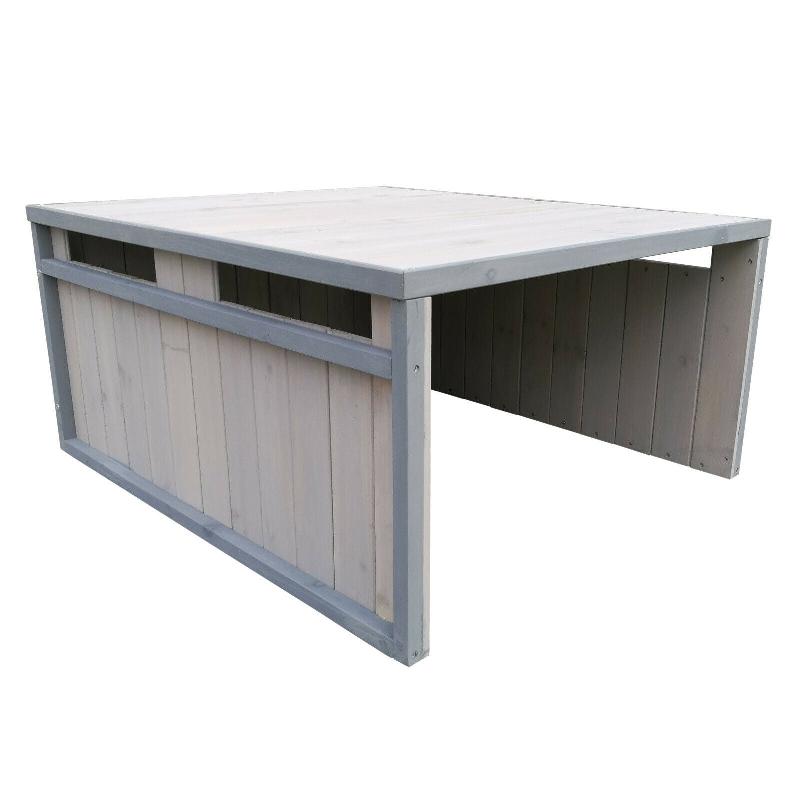 GARAGE ROBOT TONDEUSE TOIT EN PENTE BOIS MASSIF ABRI 80 CM GRIS 16_0001231_0