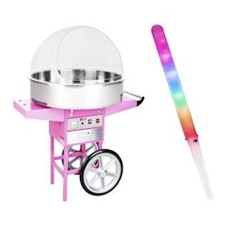 Helloshop26 - Kit machine barbe à papa avec bâtons (100 unités) - 72 cm - 1 200 W - Chariot - Coupole de protection 14_0004871 - 3000224501533_0