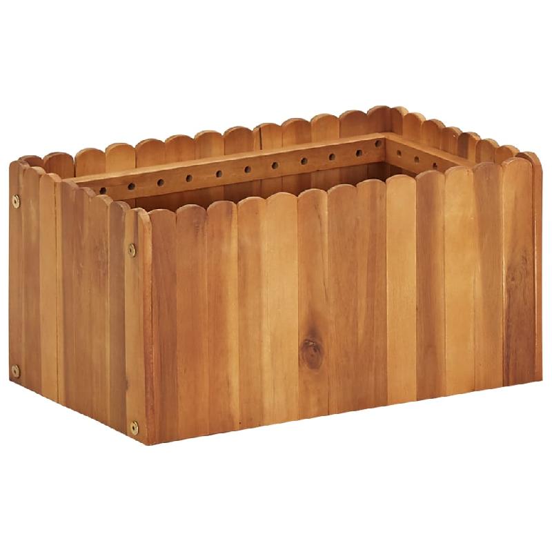 JARDINIÈRE LIT SURÉLEVÉ PLANTES FLEURS JARDIN 50 X 30 X 25 CM BOIS MASSIF D\'ACACIA 02_0001067_0