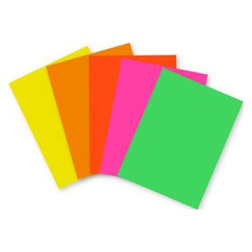 Maildor Paquet filmé de 100 feuilles de papier Affiche fluo, 90 g/m², A3, coloris assortis (5 teintes) - 3065500939226_0