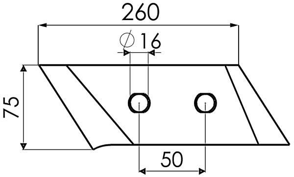 POINTE A BOULONNER 2 TROUS DROITE H173316 ADAPTABLE G&B