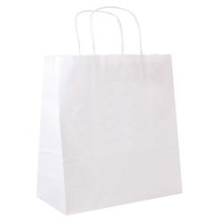 Sac papier blanc poignées torsadées 25+13x33 cm - 3760365401252_0